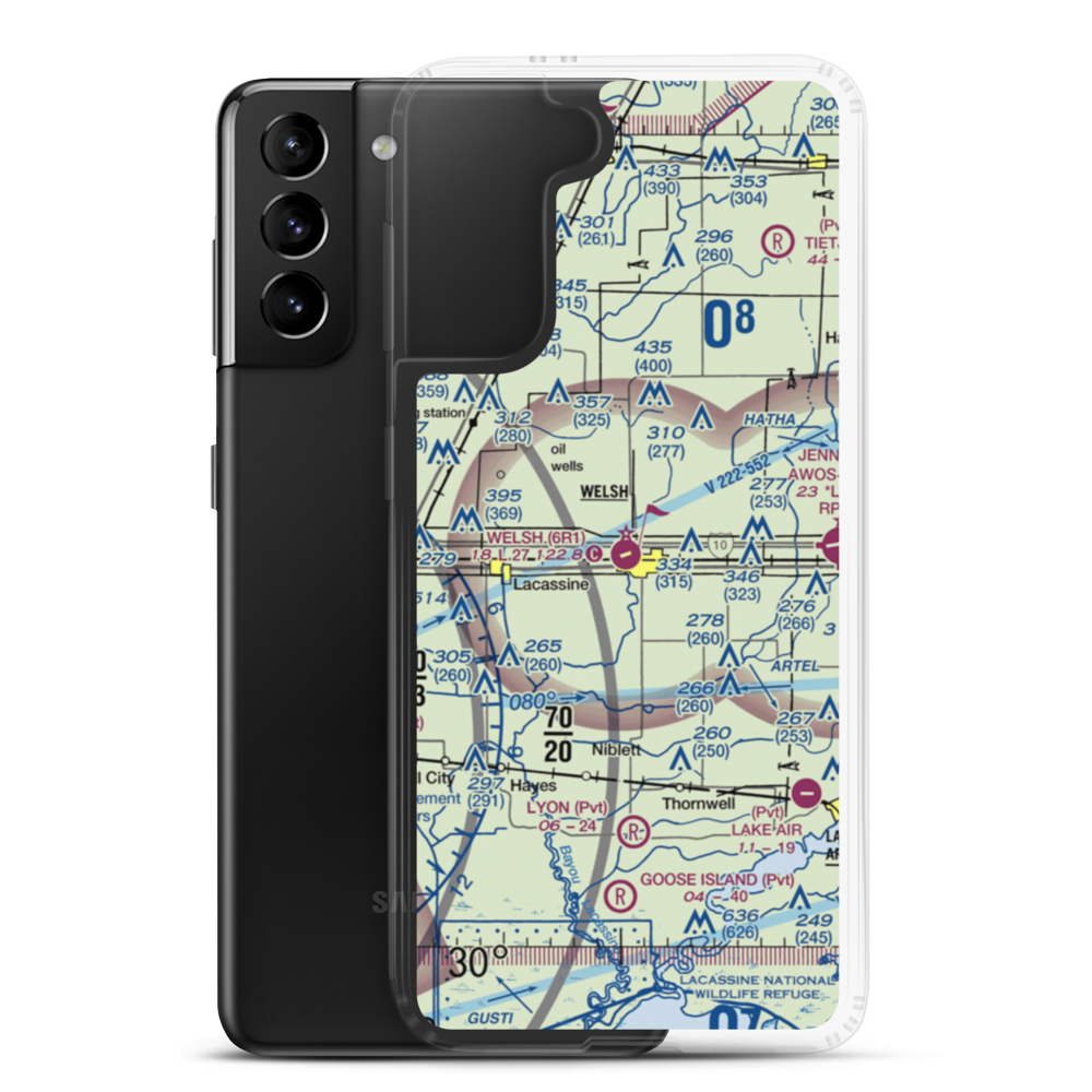 Welsh Airport (6R1) VFR Sectional Samsung Case Samsung Galaxy S21 Plus model shown