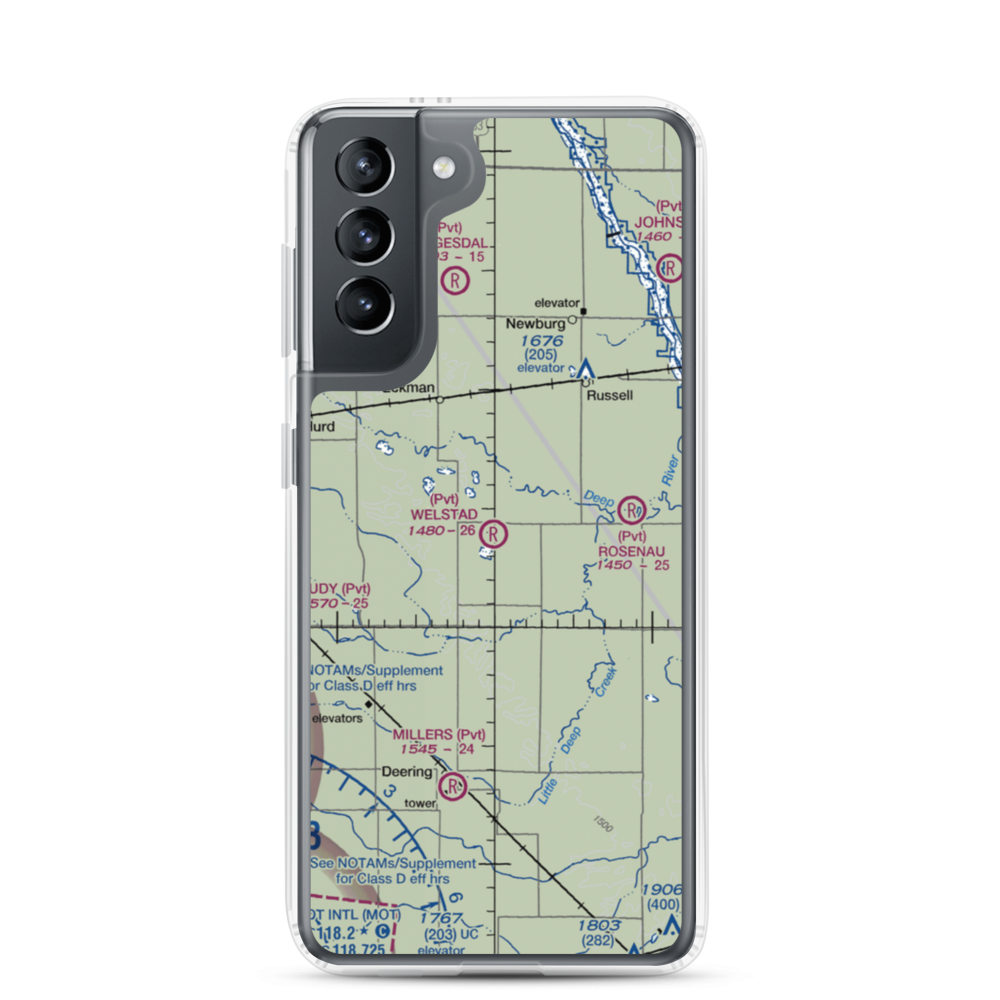 Welstad Farms Airstrip (NA73) VFR Sectional Samsung Case Samsung Galaxy S21 model shown