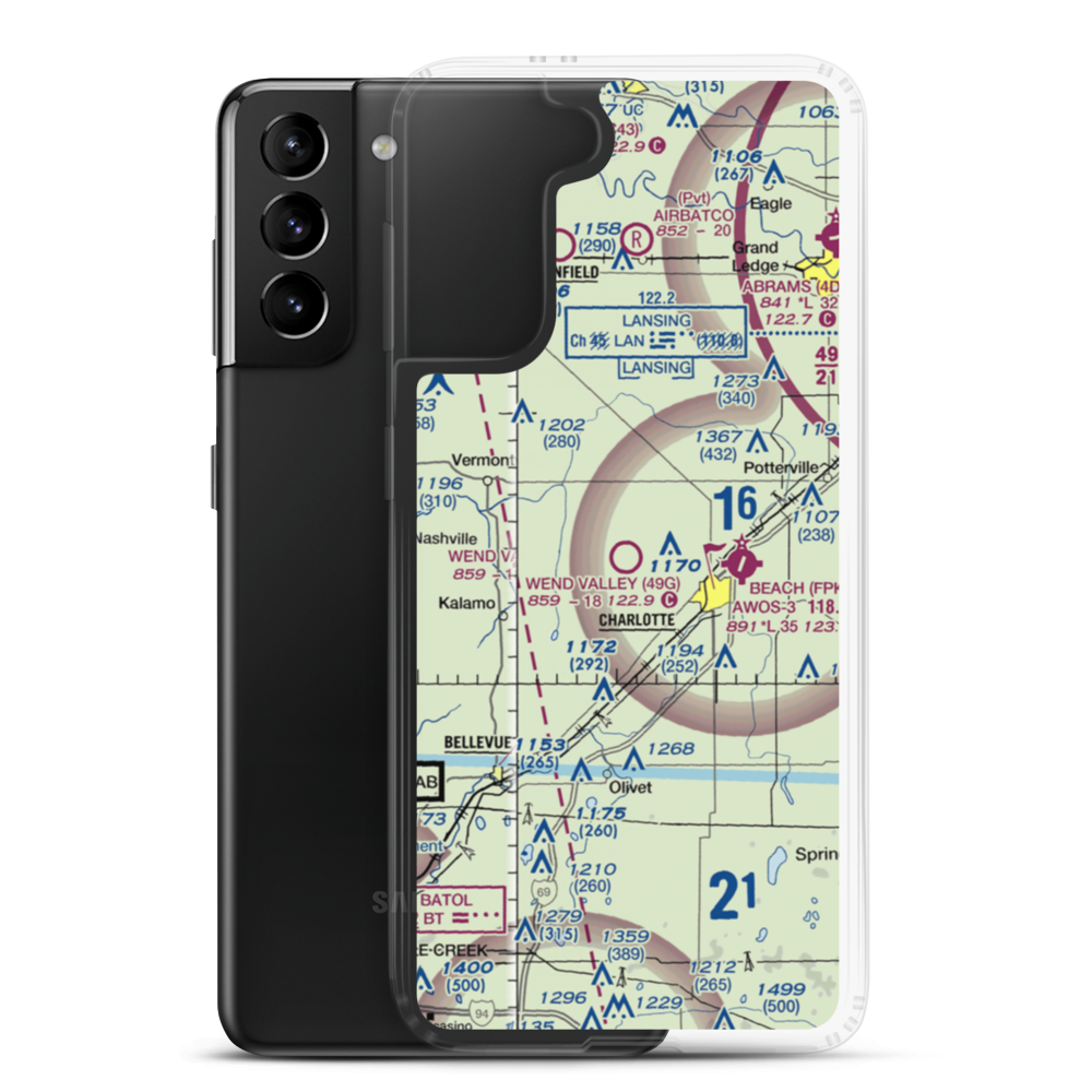 Wend Valley Airport (49G) VFR Sectional Samsung Case Samsung Galaxy S21 Plus model shown