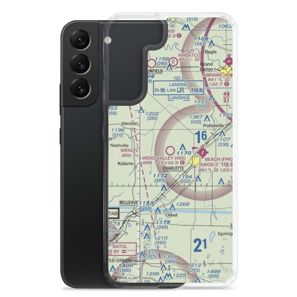 Wend Valley Airport (49G) VFR Sectional Samsung Case Samsung Galaxy S22 Plus model shown