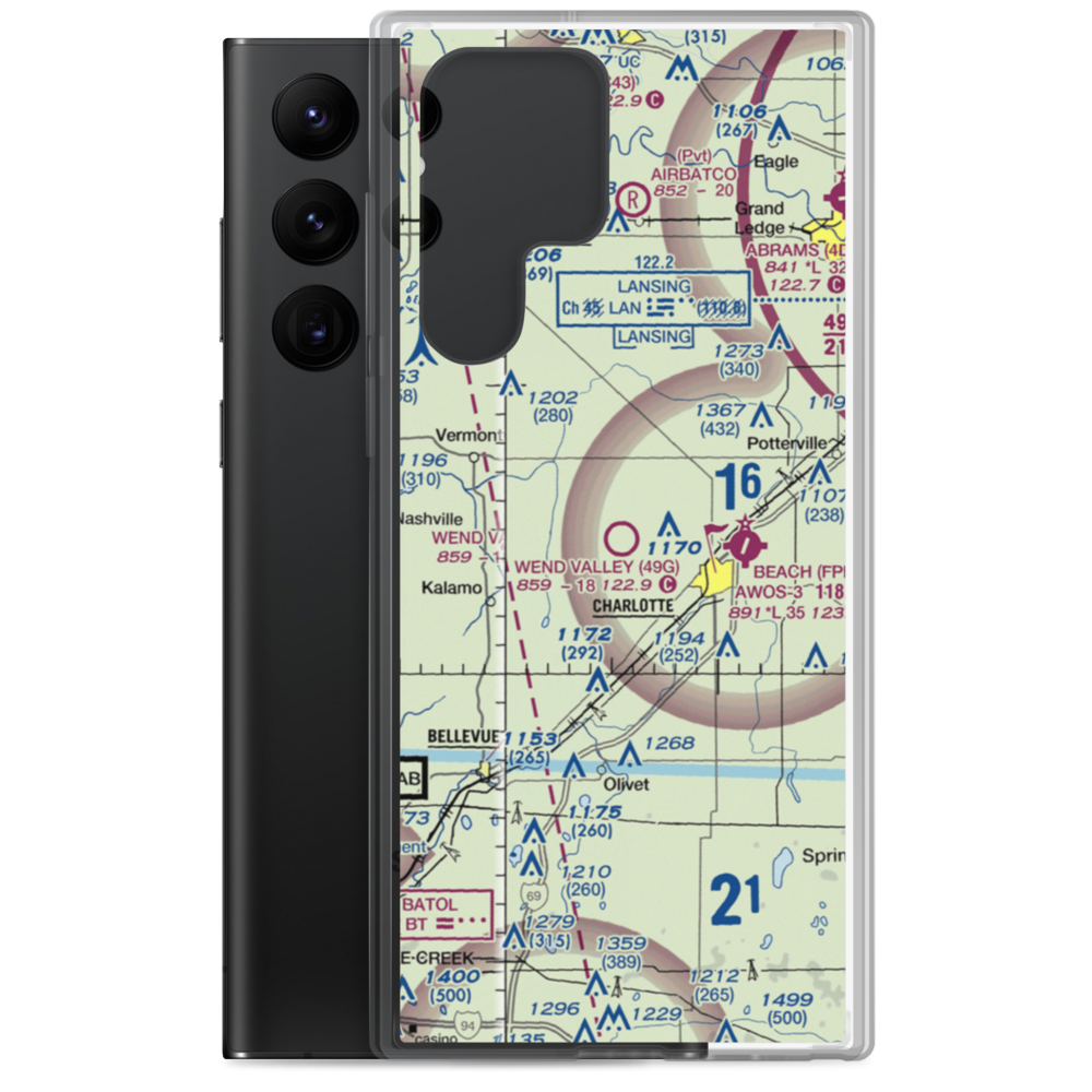 Wend Valley Airport (49G) VFR Sectional Samsung Case Samsung Galaxy S22 Ultra model shown