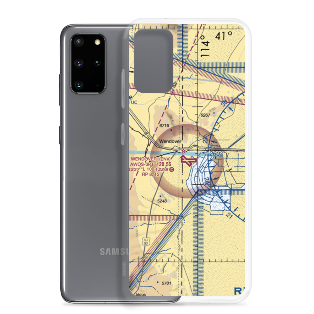 Wendover Airport (ENV) VFR Sectional Samsung Case Samsung Galaxy S20 Plus model shown