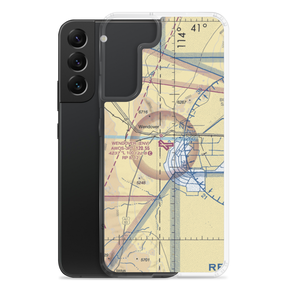 Wendover Airport (ENV) VFR Sectional Samsung Case Samsung Galaxy S22 Plus model shown