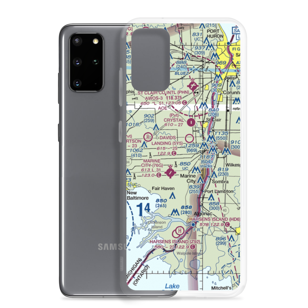 Wenning Landing Area Airport (MI37) VFR Sectional Samsung Case Samsung Galaxy S20 Plus model shown