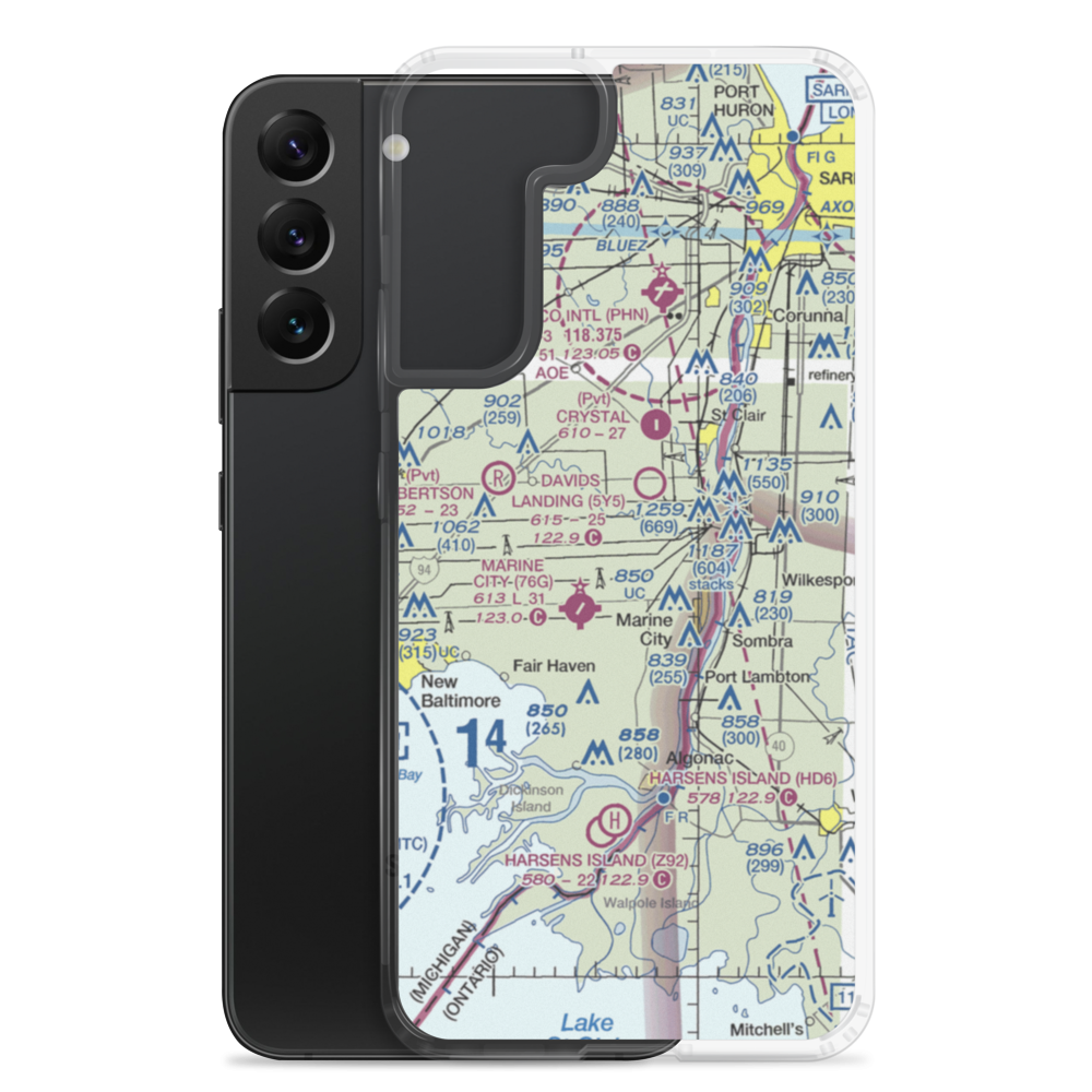 Wenning Landing Area Airport (MI37) VFR Sectional Samsung Case Samsung Galaxy S22 Plus model shown