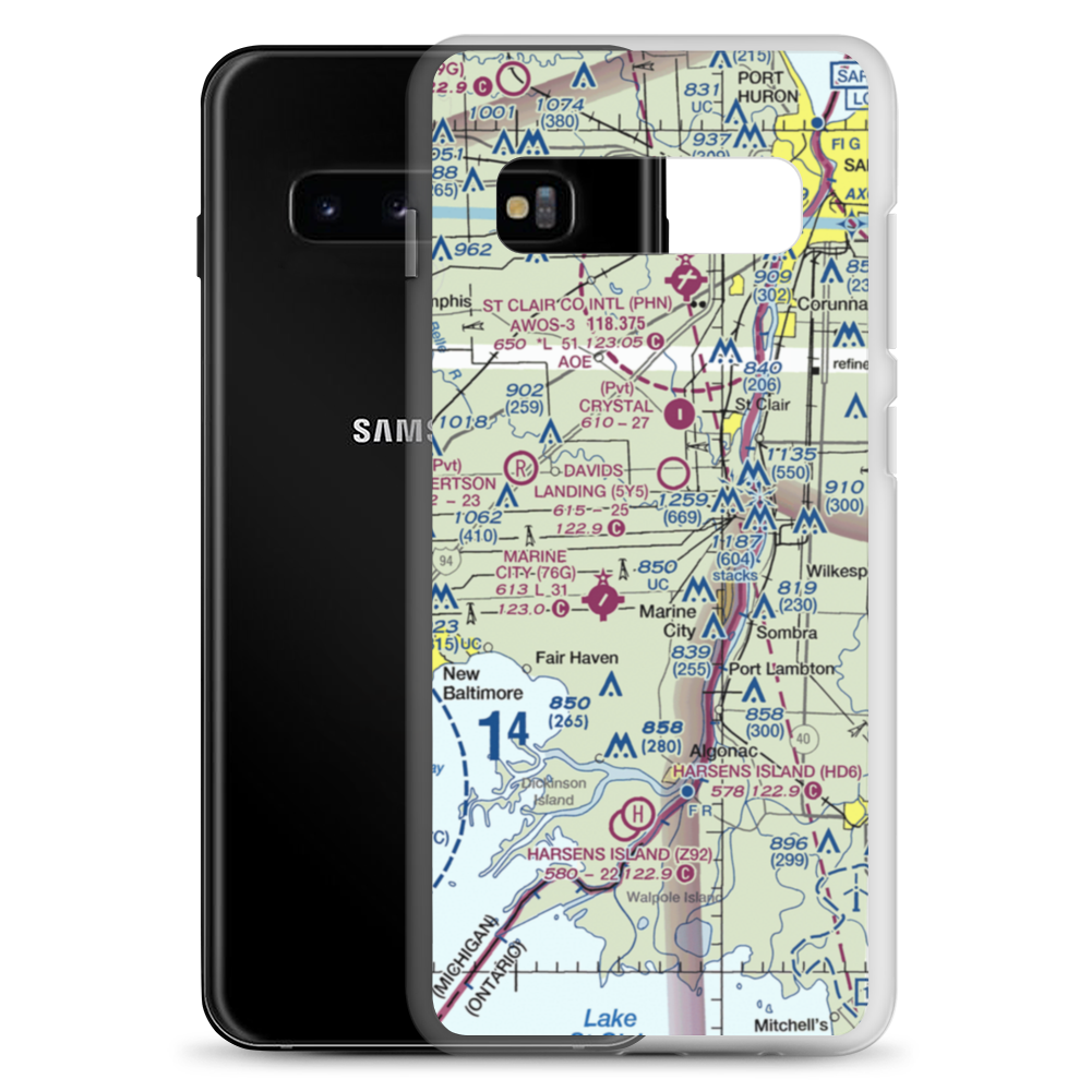 Wenning Landing Area Airport (MI37) VFR Sectional Samsung Case Samsung Galaxy S10+ model shown