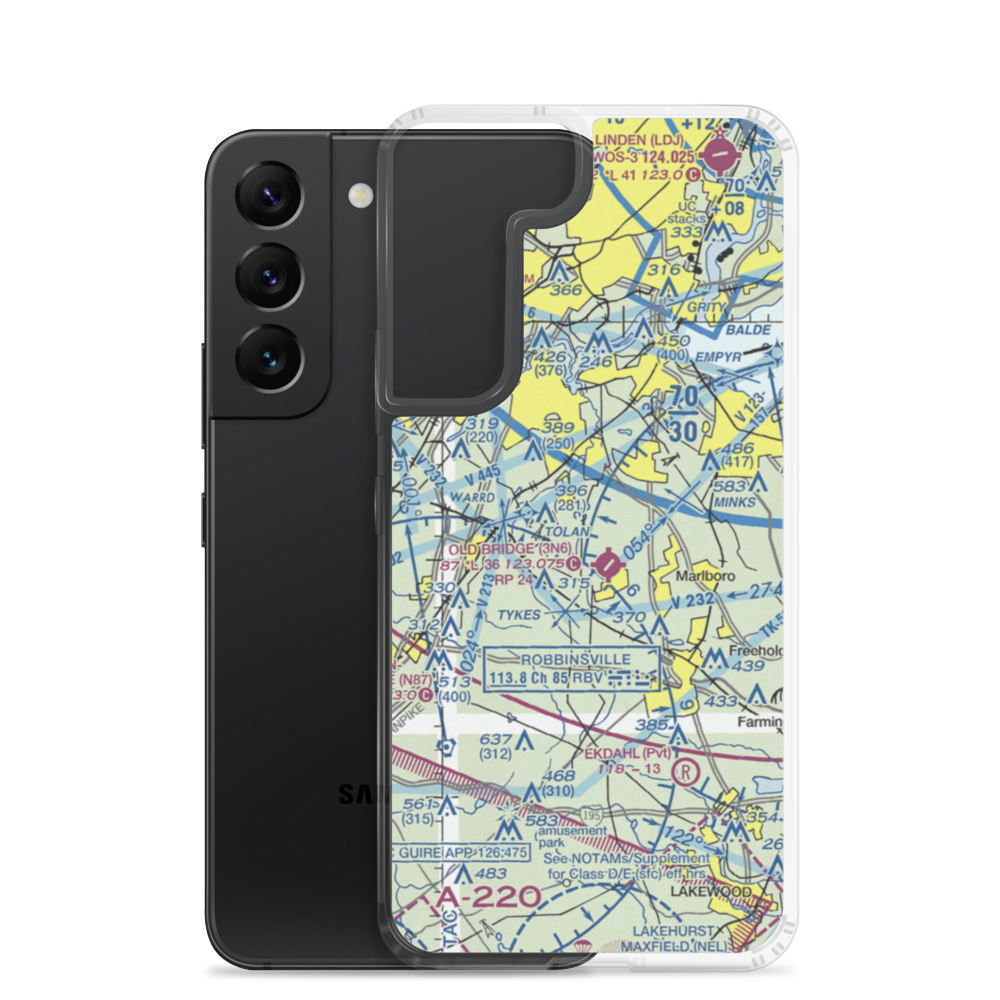 Werner Private Airport (NJ75) VFR Sectional Samsung Case Samsung Galaxy S22 model shown