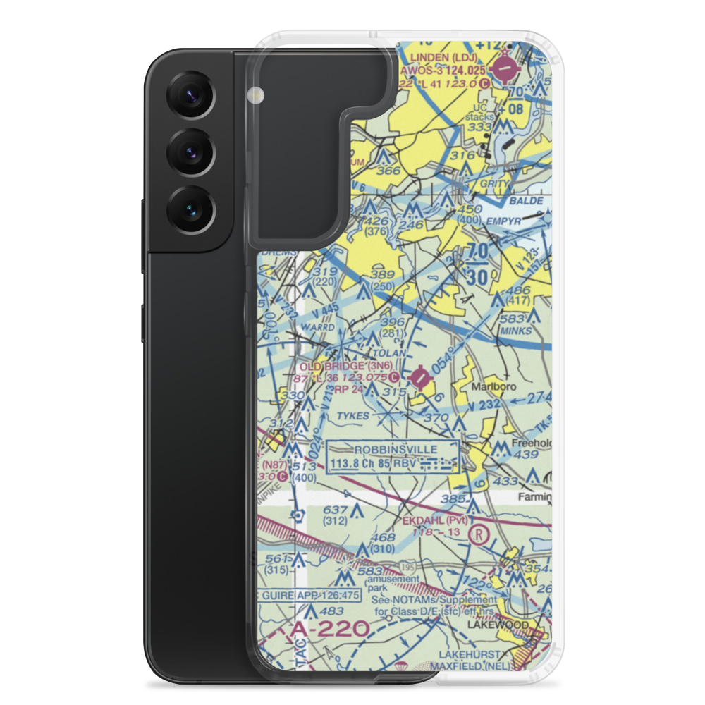 Werner Private Airport (NJ75) VFR Sectional Samsung Case Samsung Galaxy S22 Plus model shown