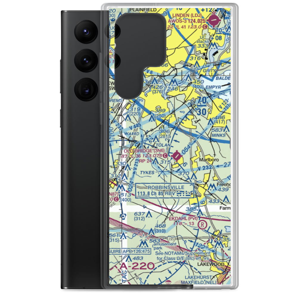 Werner Private Airport (NJ75) VFR Sectional Samsung Case Samsung Galaxy S22 Ultra model shown