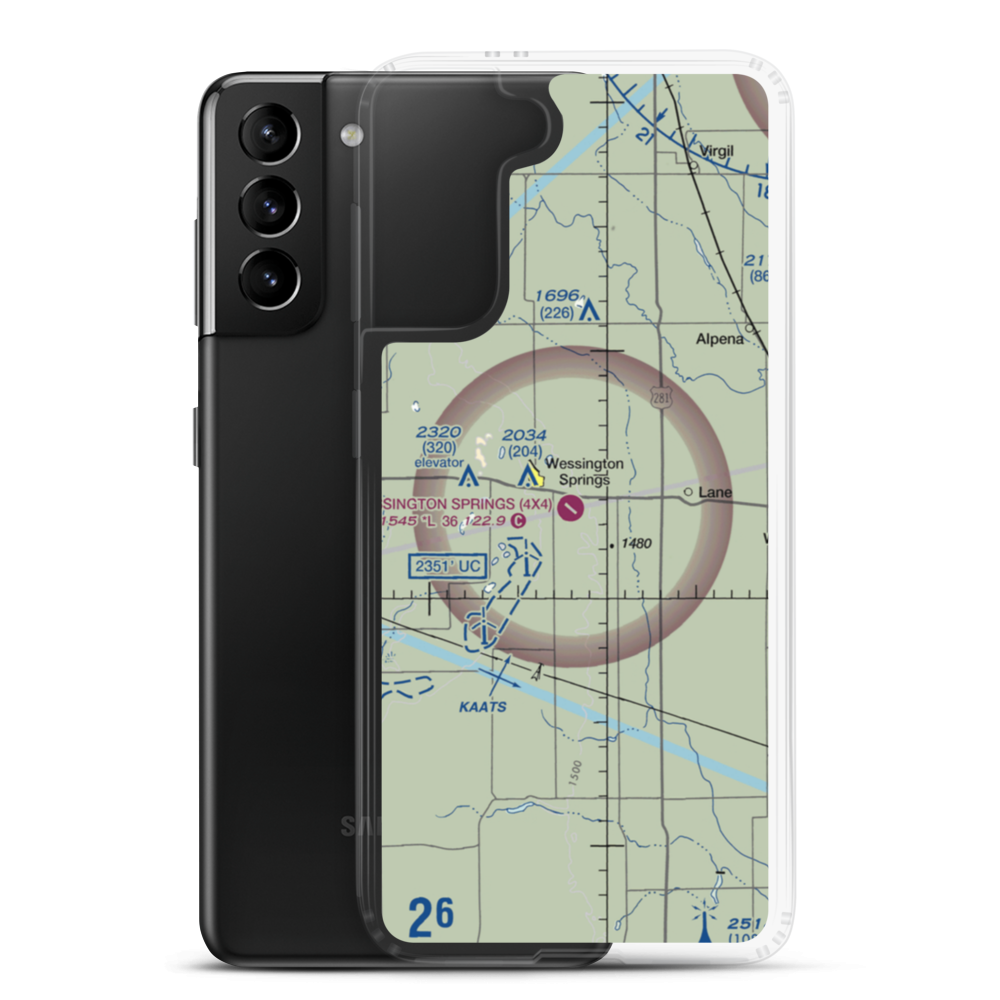 Wessington Springs Airport (4X4) VFR Sectional Samsung Case Samsung Galaxy S21 Plus model shown