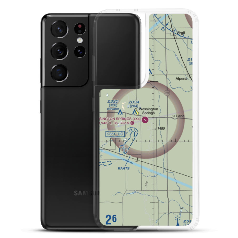 Wessington Springs Airport (4X4) VFR Sectional Samsung Case Samsung Galaxy S21 Ultra model shown