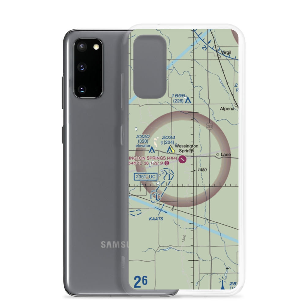 Wessington Springs Airport (4X4) VFR Sectional Samsung Case Samsung Galaxy S20 model shown
