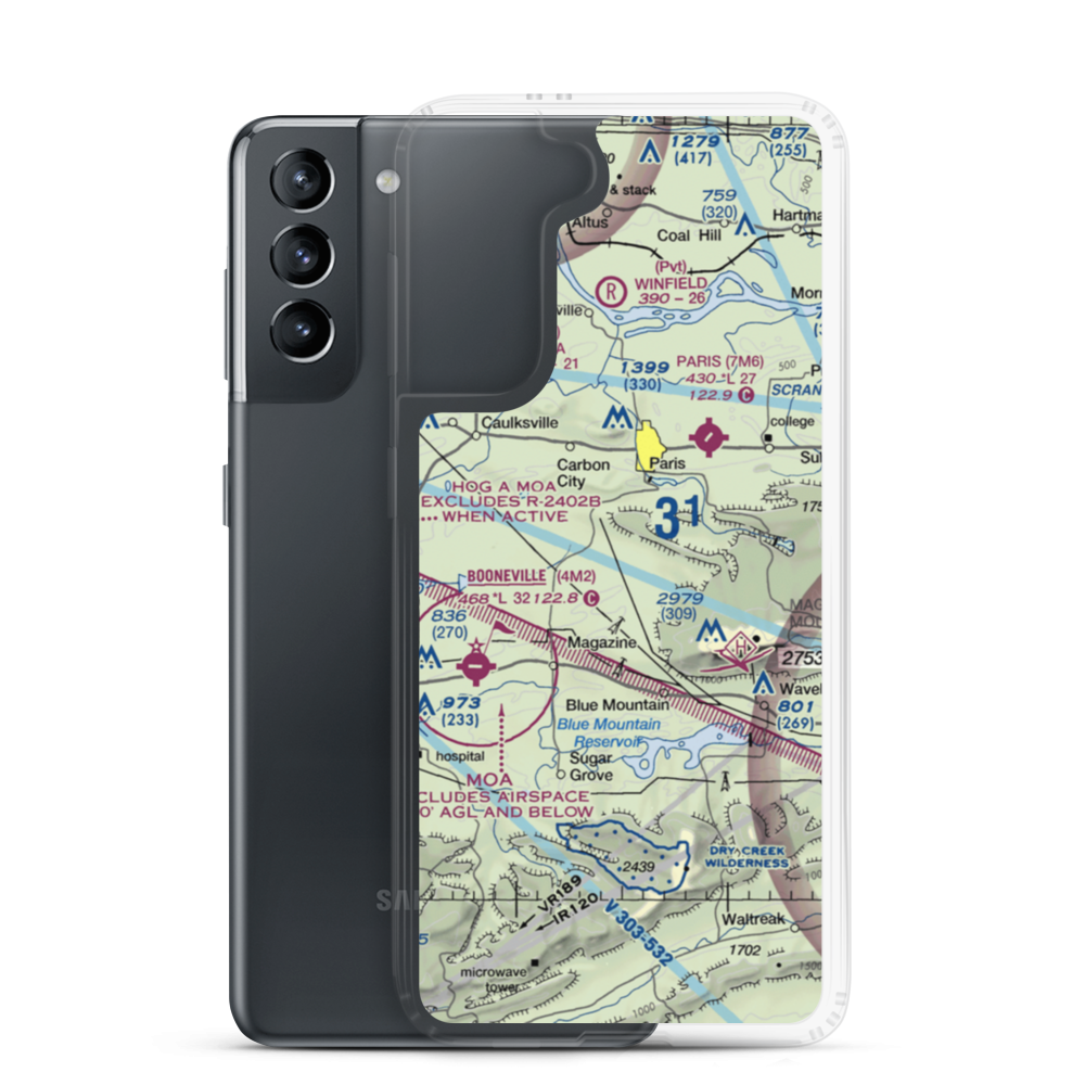Wesson-Davis Field (AR19) VFR Sectional Samsung Case Samsung Galaxy S21 model shown