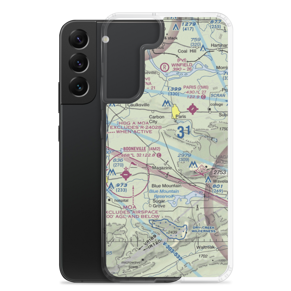 Wesson-Davis Field (AR19) VFR Sectional Samsung Case Samsung Galaxy S22 Plus model shown