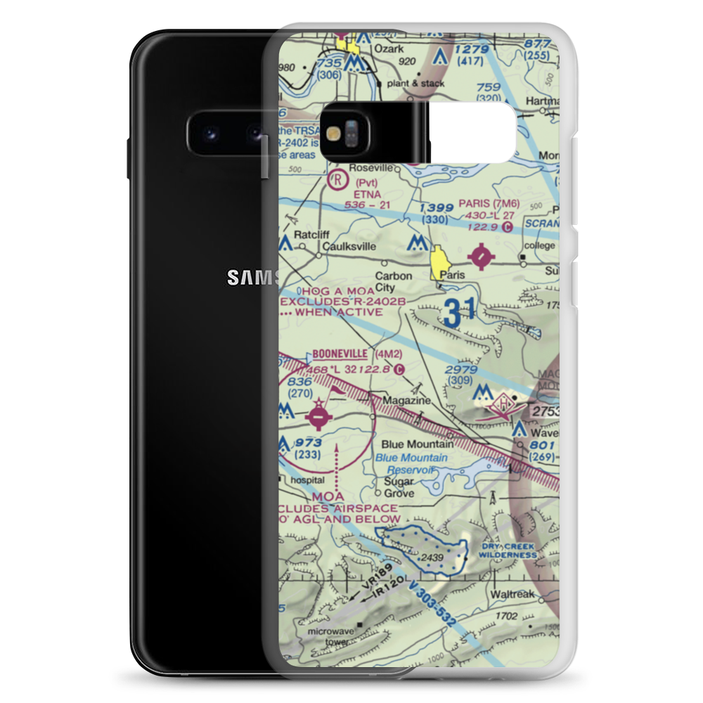 Wesson-Davis Field (AR19) VFR Sectional Samsung Case Samsung Galaxy S10+ model shown