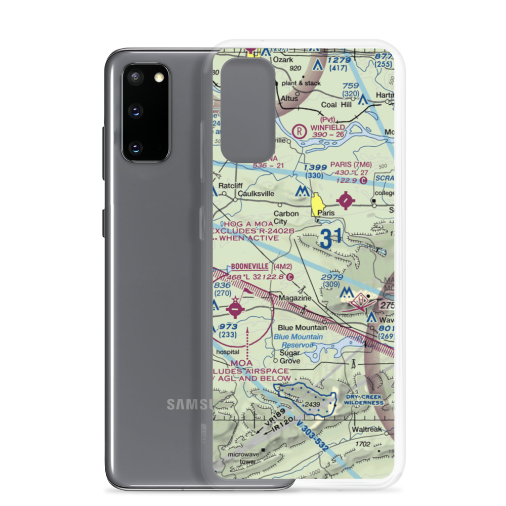Wesson-Davis Field (AR19) VFR Sectional Samsung Case Samsung Galaxy S20 model shown
