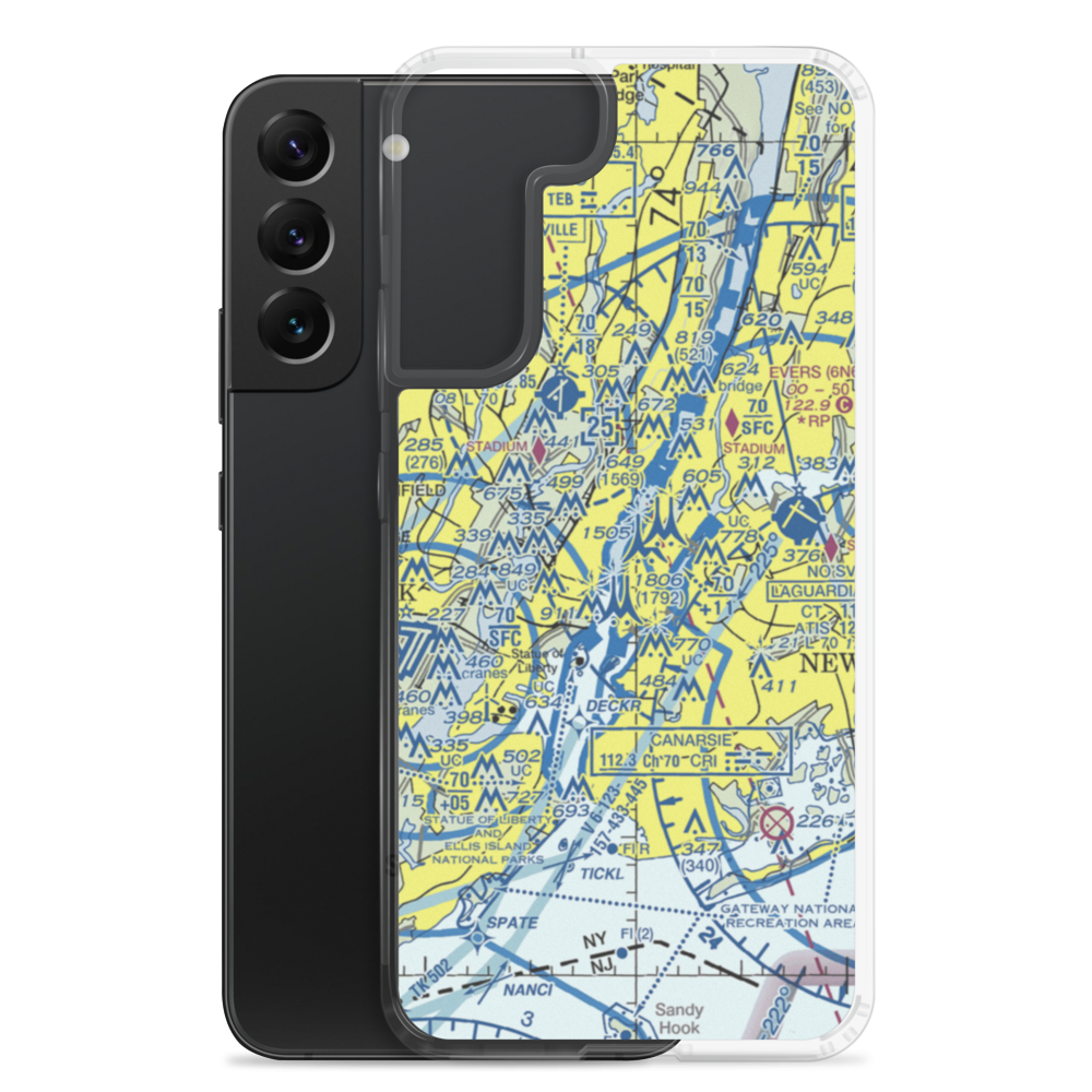 West 30th St. Heliport (JRA) VFR Sectional Samsung Case Samsung Galaxy S22 Plus model shown