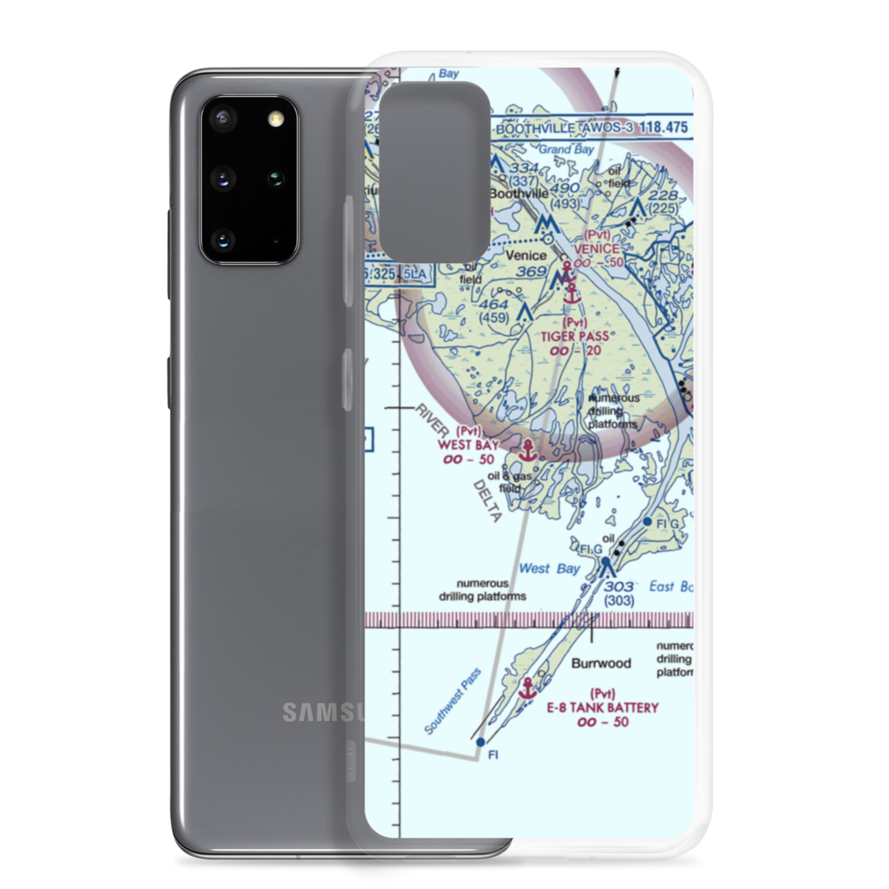 West Bay Seaplane Base (LA98) VFR Sectional Samsung Case Samsung Galaxy S20 Plus model shown