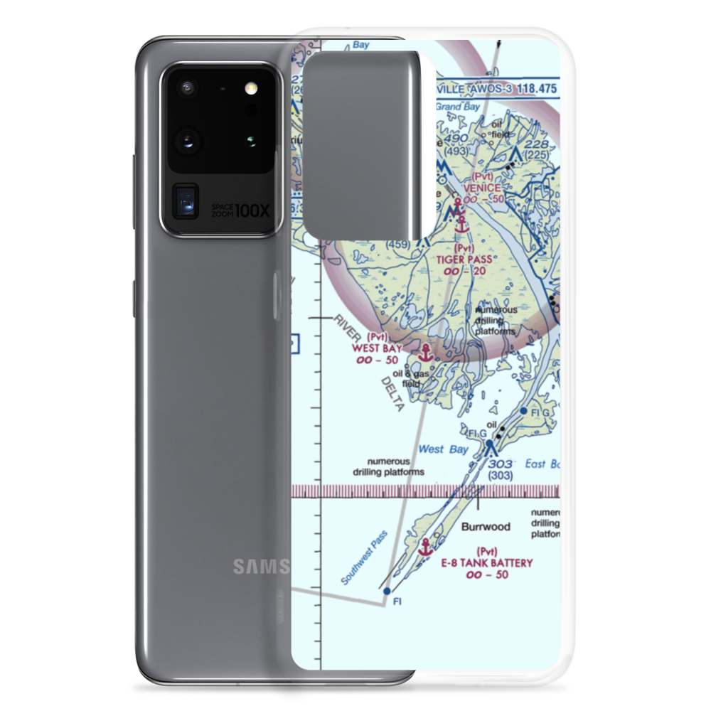 West Bay Seaplane Base (LA98) VFR Sectional Samsung Case Samsung Galaxy S20 Ultra model shown