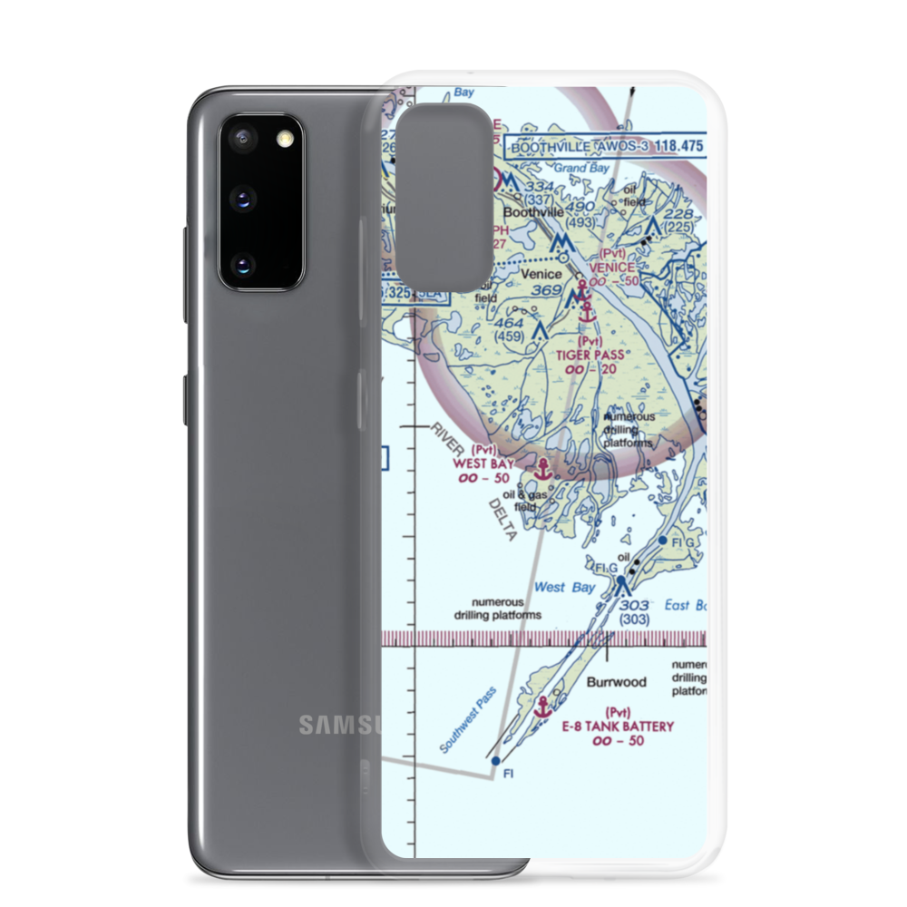 West Bay Seaplane Base (LA98) VFR Sectional Samsung Case Samsung Galaxy S20 model shown