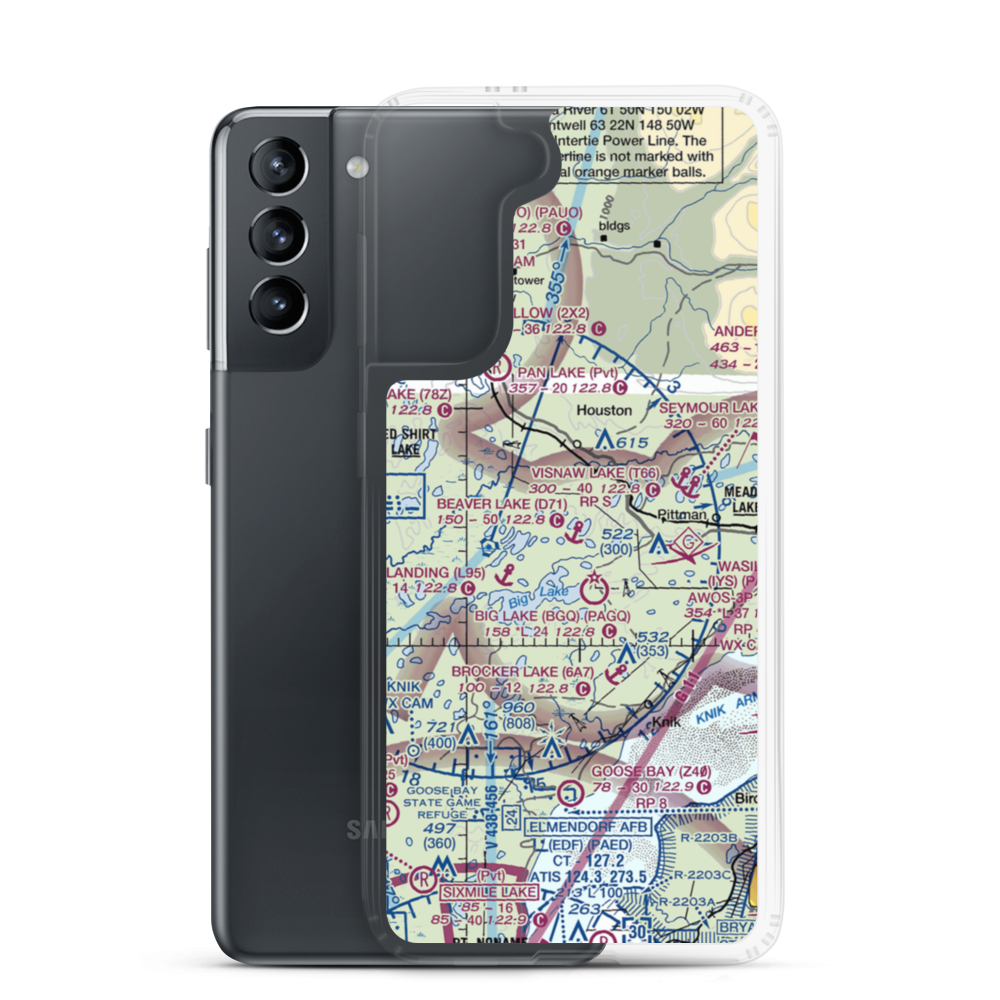 West Beaver Seaplane Base (AA01) VFR Sectional Samsung Case Samsung Galaxy S21 model shown