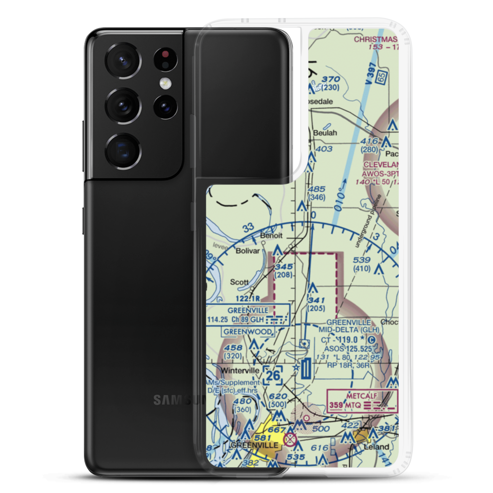 West Bolivar Flying Service Airport (MS37) VFR Sectional Samsung Case Samsung Galaxy S21 Ultra model shown
