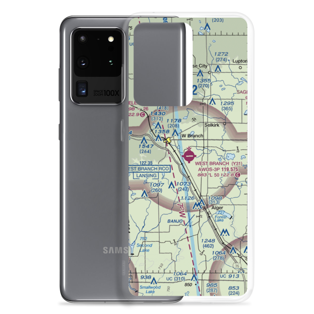 West Branch Community Airport (Y31) VFR Sectional Samsung Case Samsung Galaxy S20 Ultra model shown