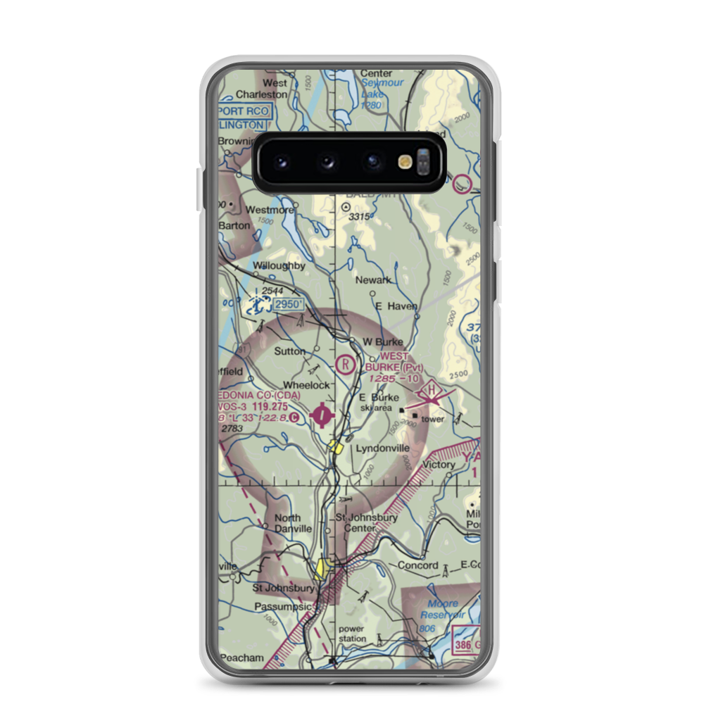 West Burke Aerodrome (VT56) VFR Sectional Samsung Case Samsung Galaxy S10 model shown