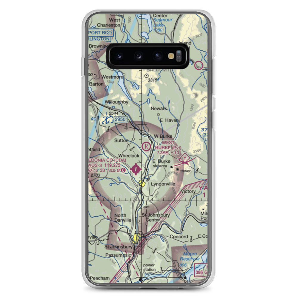 West Burke Aerodrome (VT56) VFR Sectional Samsung Case Samsung Galaxy S10+ model shown