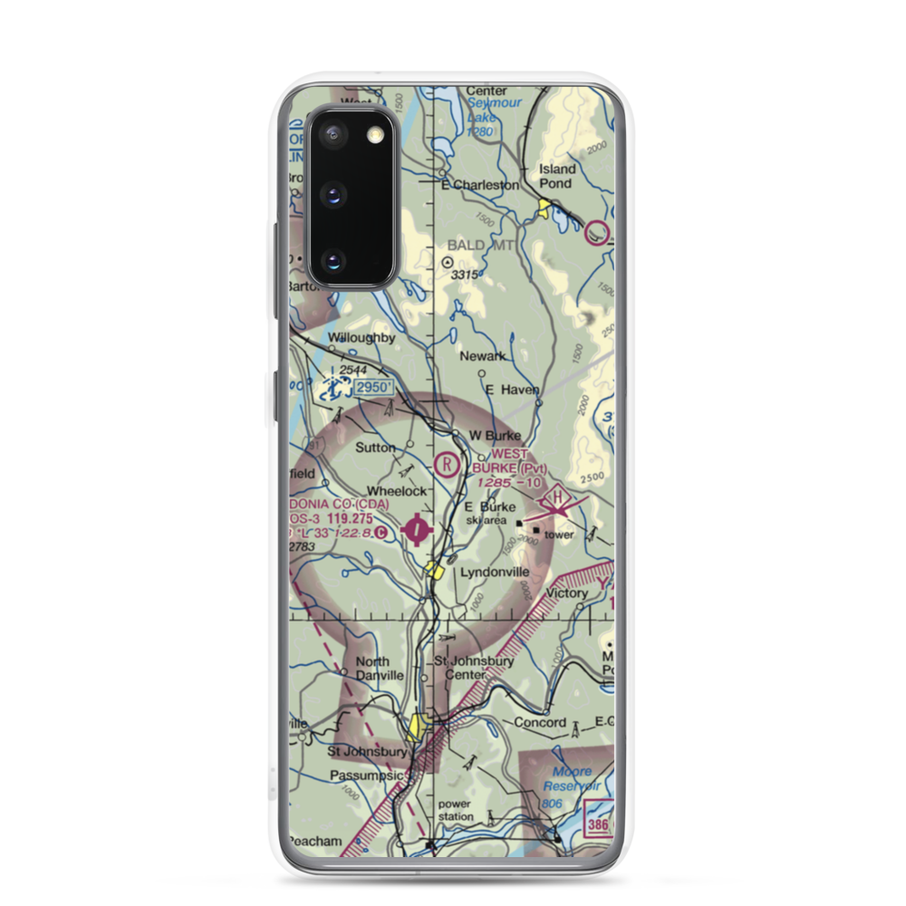 West Burke Aerodrome (VT56) VFR Sectional Samsung Case Samsung Galaxy S20 model shown