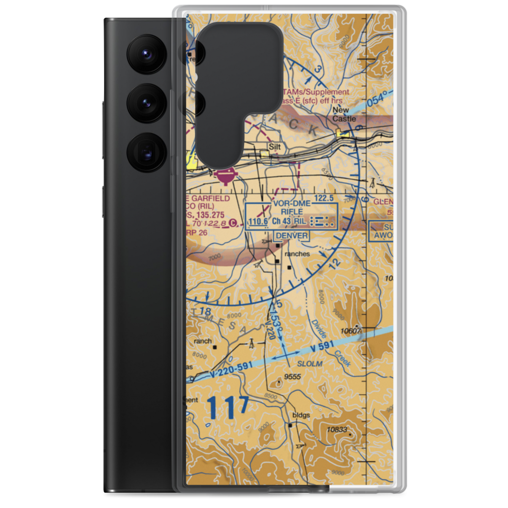 West Divide Airport (2CD4) VFR Sectional Samsung Case Samsung Galaxy S22 Ultra model shown
