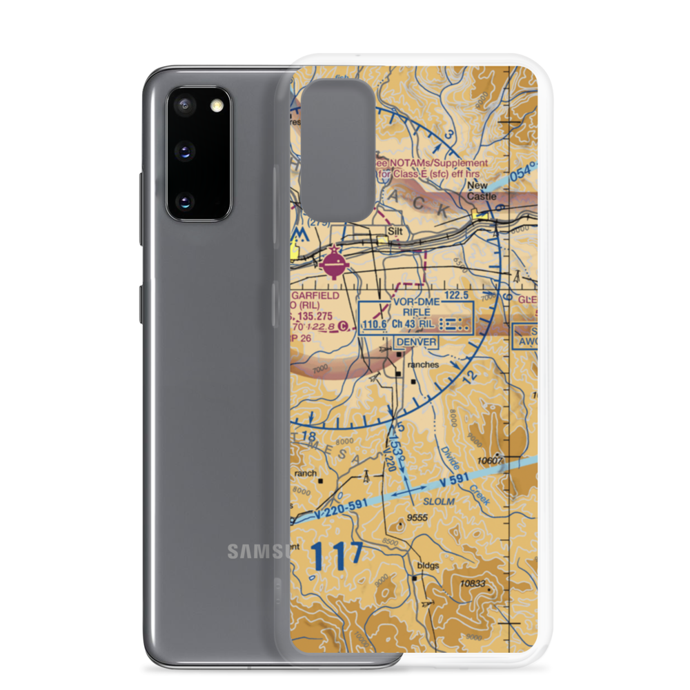 West Divide Airport (2CD4) VFR Sectional Samsung Case Samsung Galaxy S20 model shown