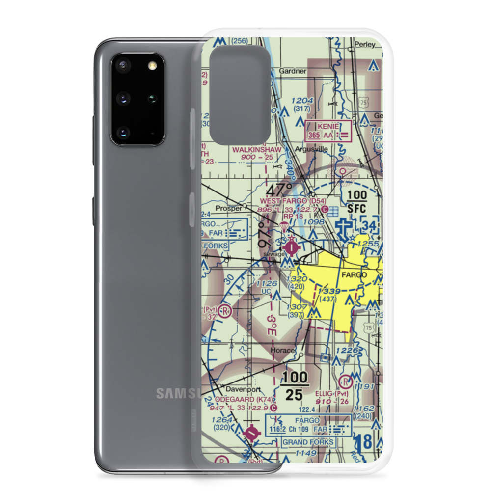 West Fargo Municipal Airport (D54) VFR Sectional Samsung Case Samsung Galaxy S20 Plus model shown