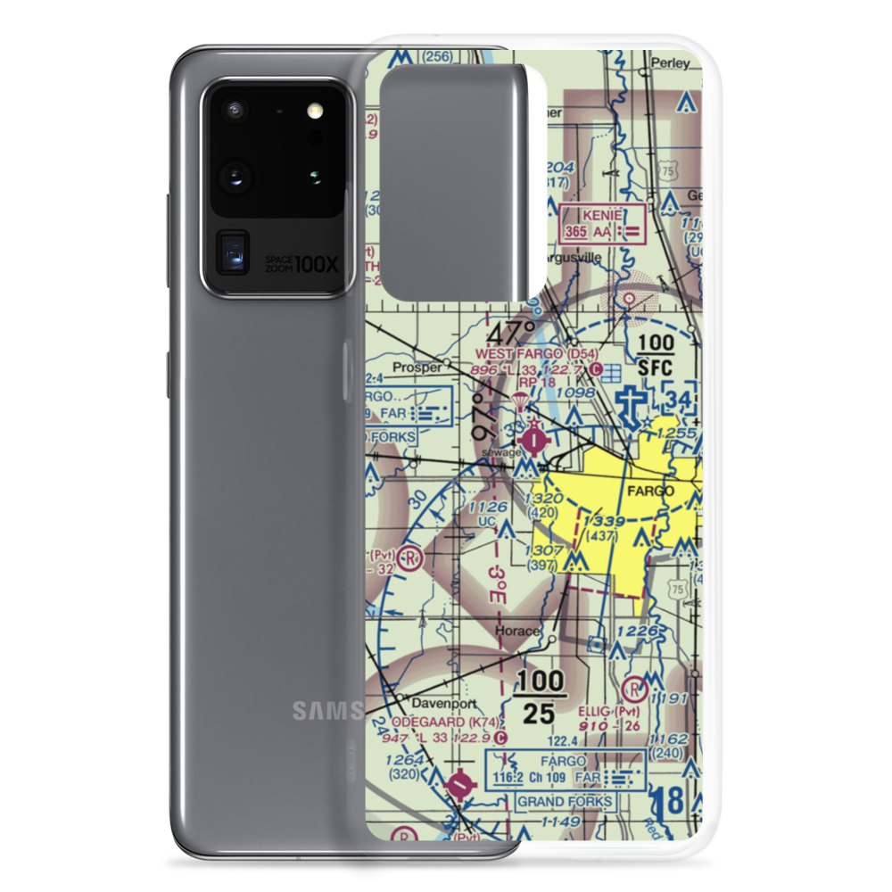 West Fargo Municipal Airport (D54) VFR Sectional Samsung Case Samsung Galaxy S20 Ultra model shown