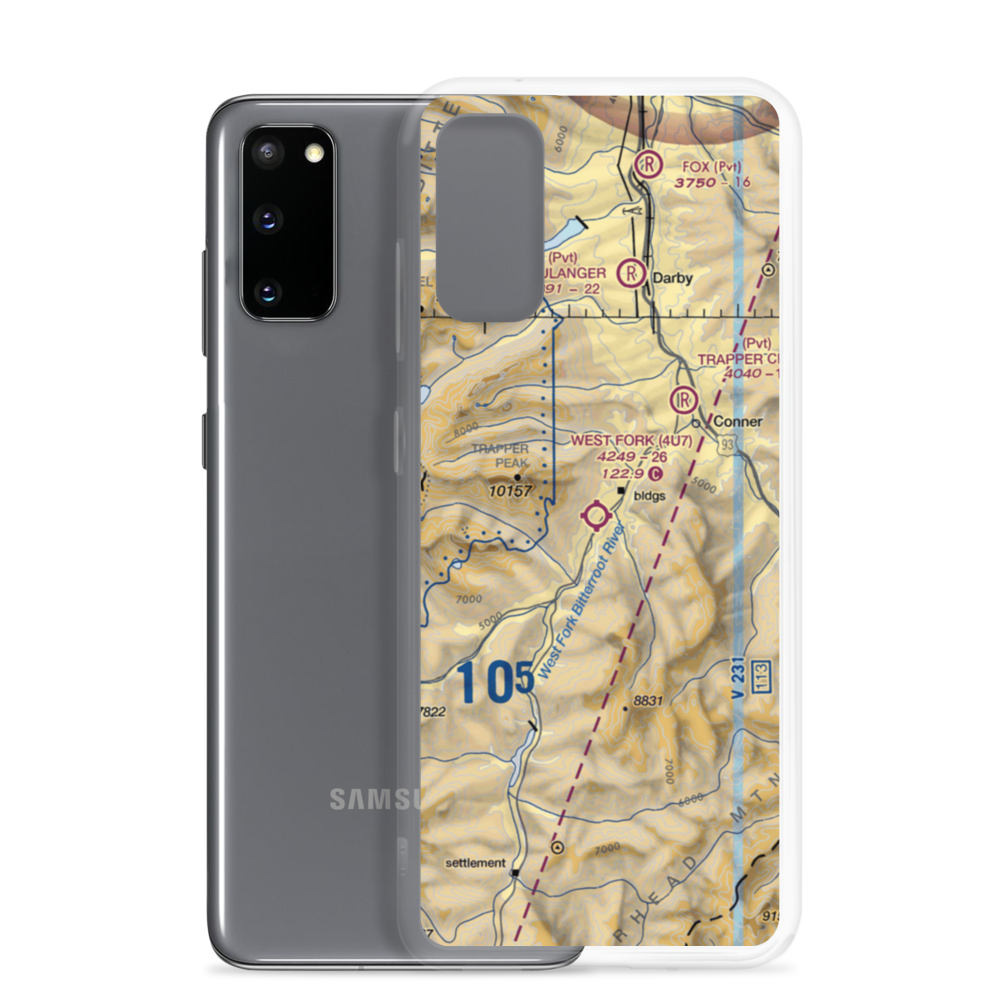 West Fork Lodge Airport (4U7) VFR Sectional Samsung Case Samsung Galaxy S20 model shown