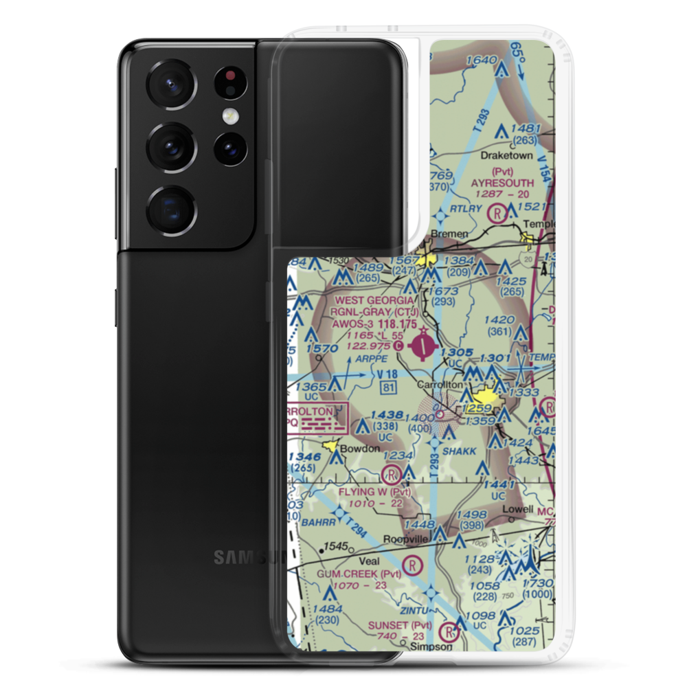 West Georgia Regional O V Gray Field (CTJ) VFR Sectional Samsung Case Samsung Galaxy S21 Ultra model shown