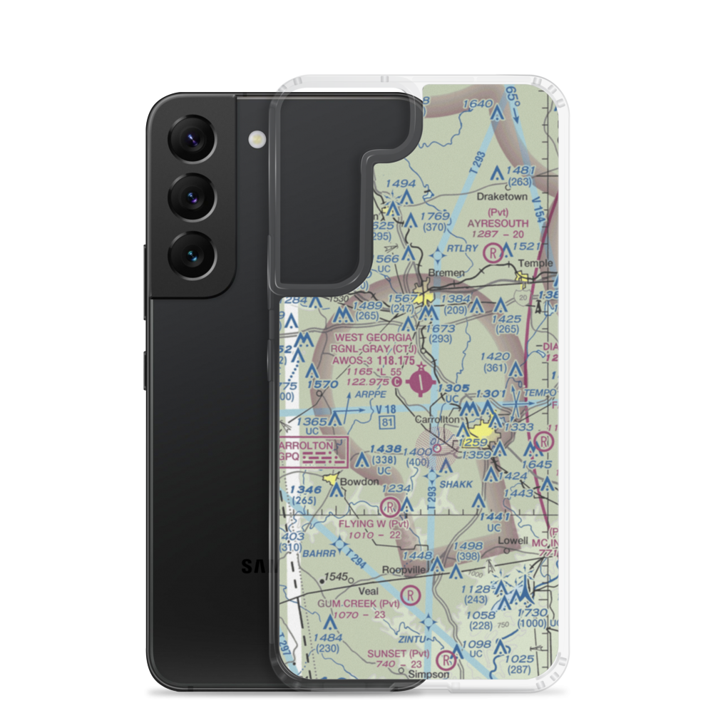 West Georgia Regional O V Gray Field (CTJ) VFR Sectional Samsung Case Samsung Galaxy S22 model shown