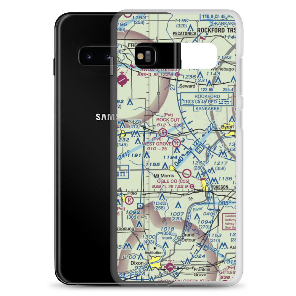 West Grove Airport (28IL) VFR Sectional Samsung Case Samsung Galaxy S10+ model shown