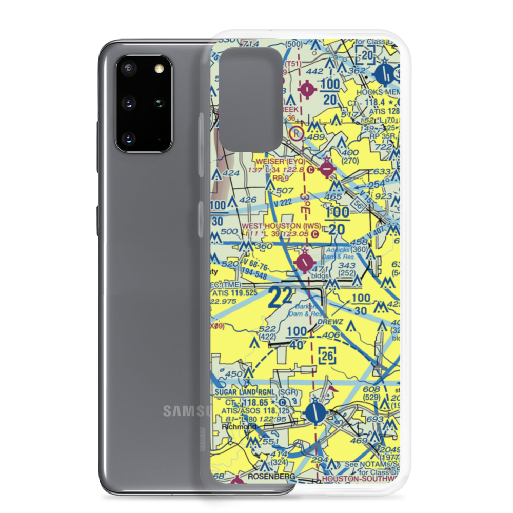 West Houston Airport (IWS) VFR Sectional Samsung Case Samsung Galaxy S20 Plus model shown