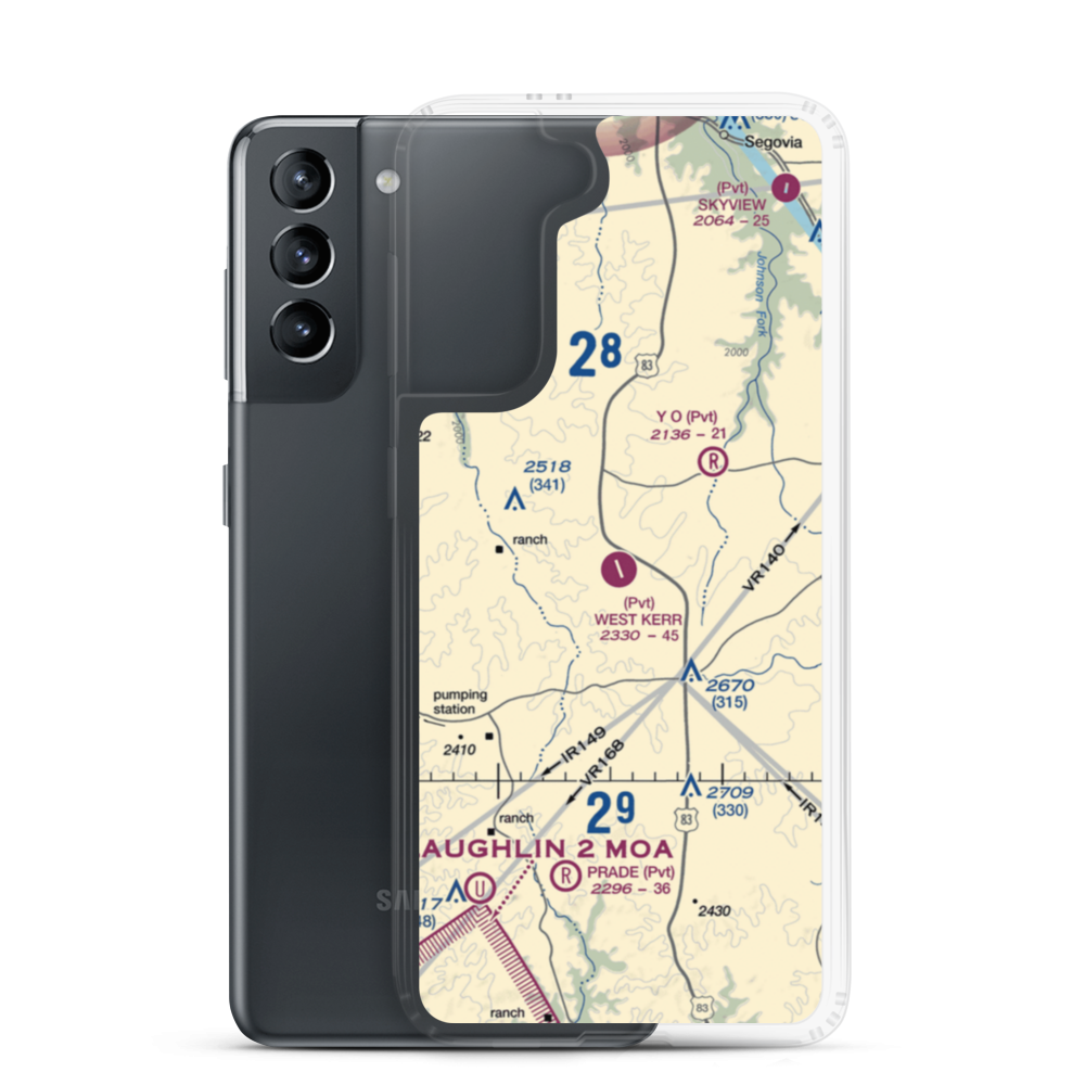 West Kerr Ranch Airport (18TA) VFR Sectional Samsung Case Samsung Galaxy S21 model shown
