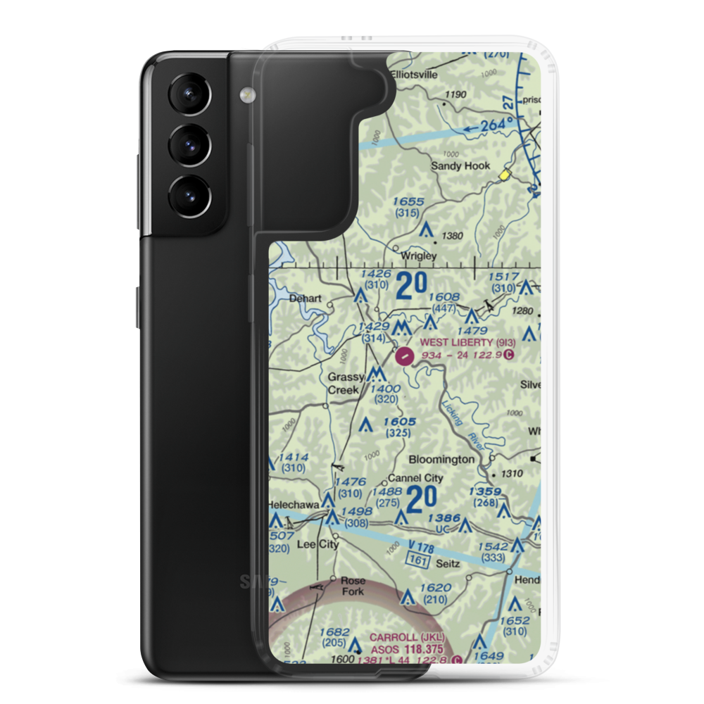 West Liberty Airport (9I3) VFR Sectional Samsung Case Samsung Galaxy S21 Plus model shown