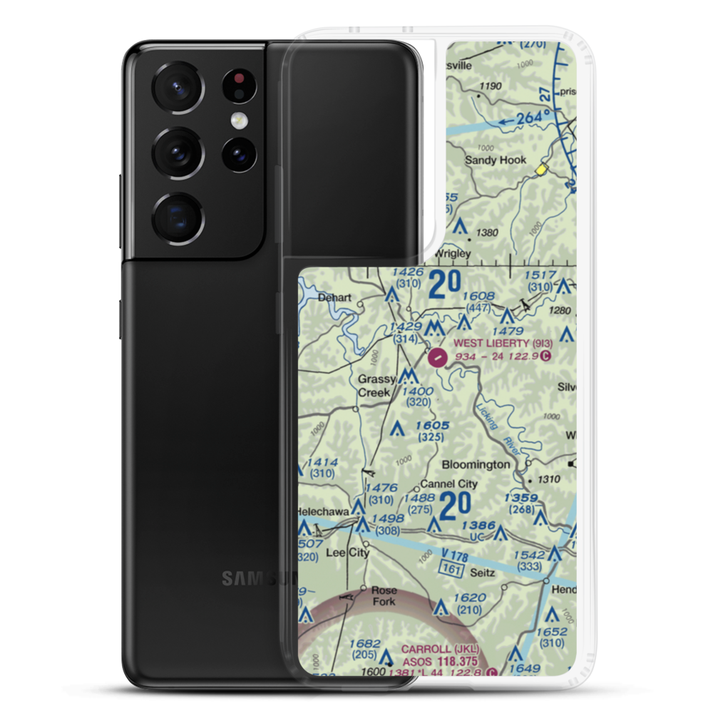 West Liberty Airport (9I3) VFR Sectional Samsung Case Samsung Galaxy S21 Ultra model shown