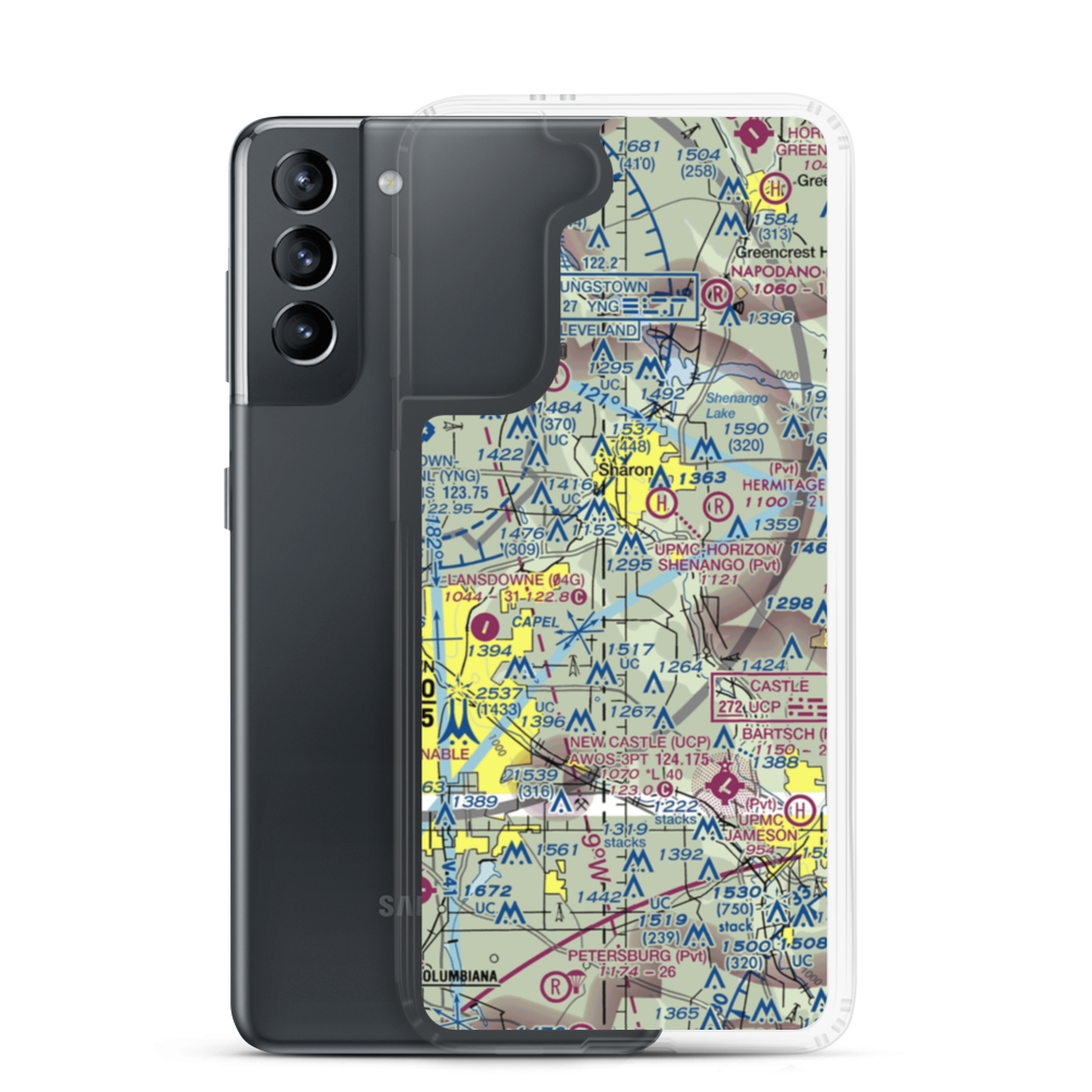 West Middlesex Airport (PA21) VFR Sectional Samsung Case Samsung Galaxy S21 model shown