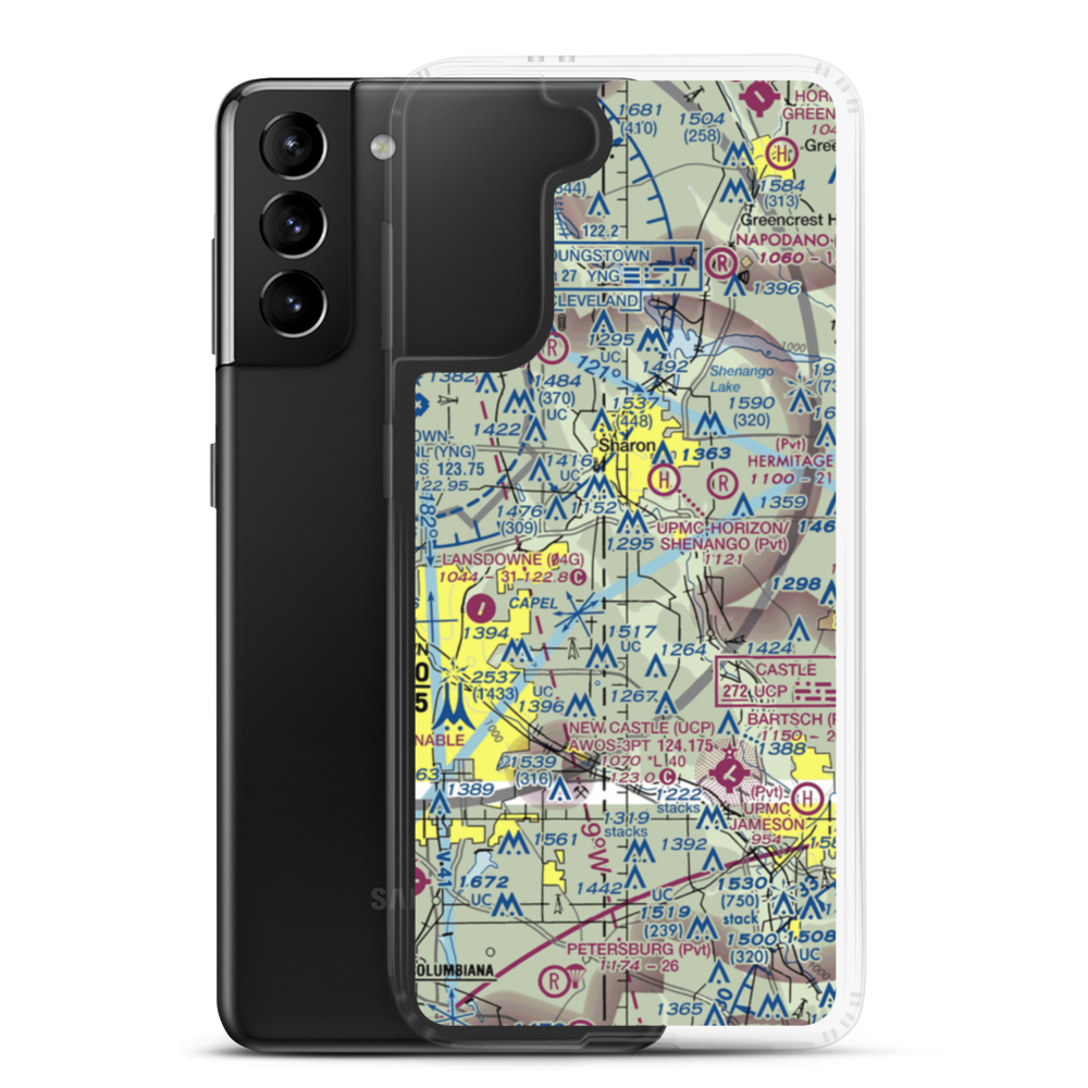 West Middlesex Airport (PA21) VFR Sectional Samsung Case Samsung Galaxy S21 Plus model shown