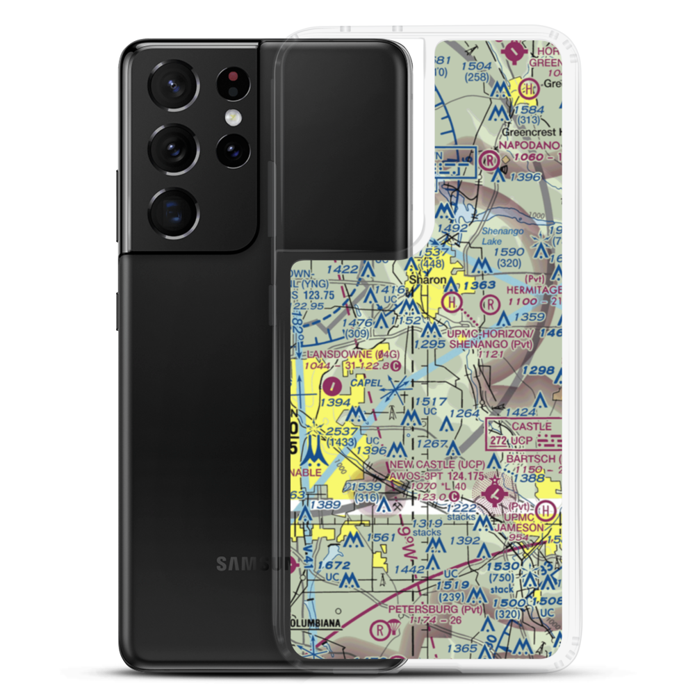West Middlesex Airport (PA21) VFR Sectional Samsung Case Samsung Galaxy S21 Ultra model shown