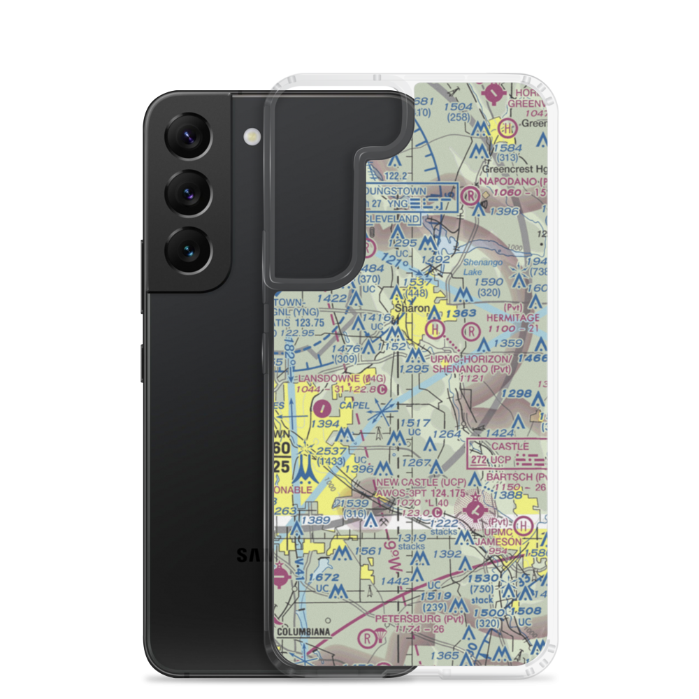 West Middlesex Airport (PA21) VFR Sectional Samsung Case Samsung Galaxy S22 model shown