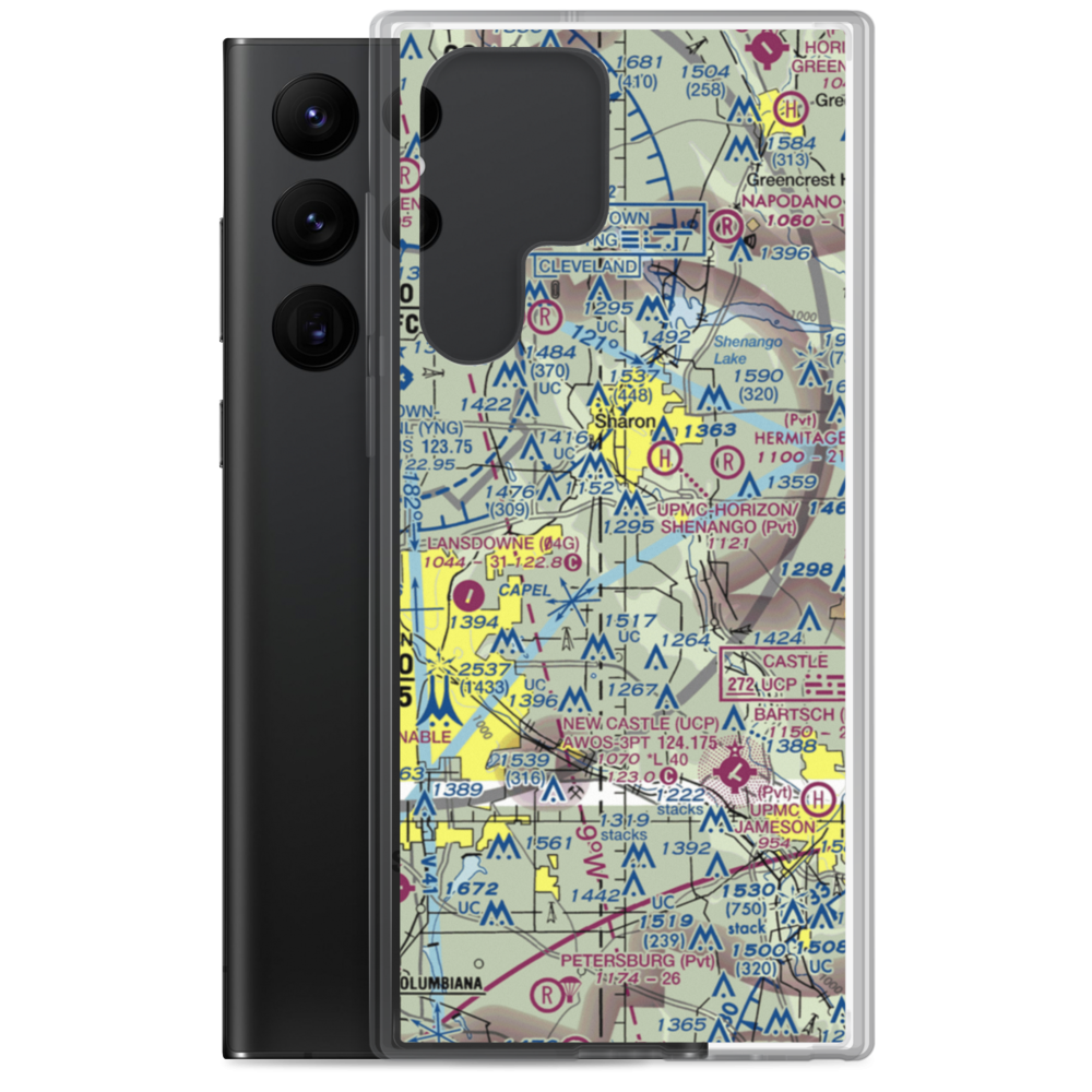 West Middlesex Airport (PA21) VFR Sectional Samsung Case Samsung Galaxy S22 Ultra model shown