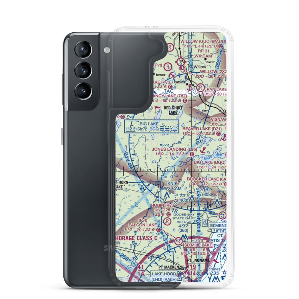 West Papoose Lake Airpark (44AK) VFR Sectional Samsung Case Samsung Galaxy S21 model shown
