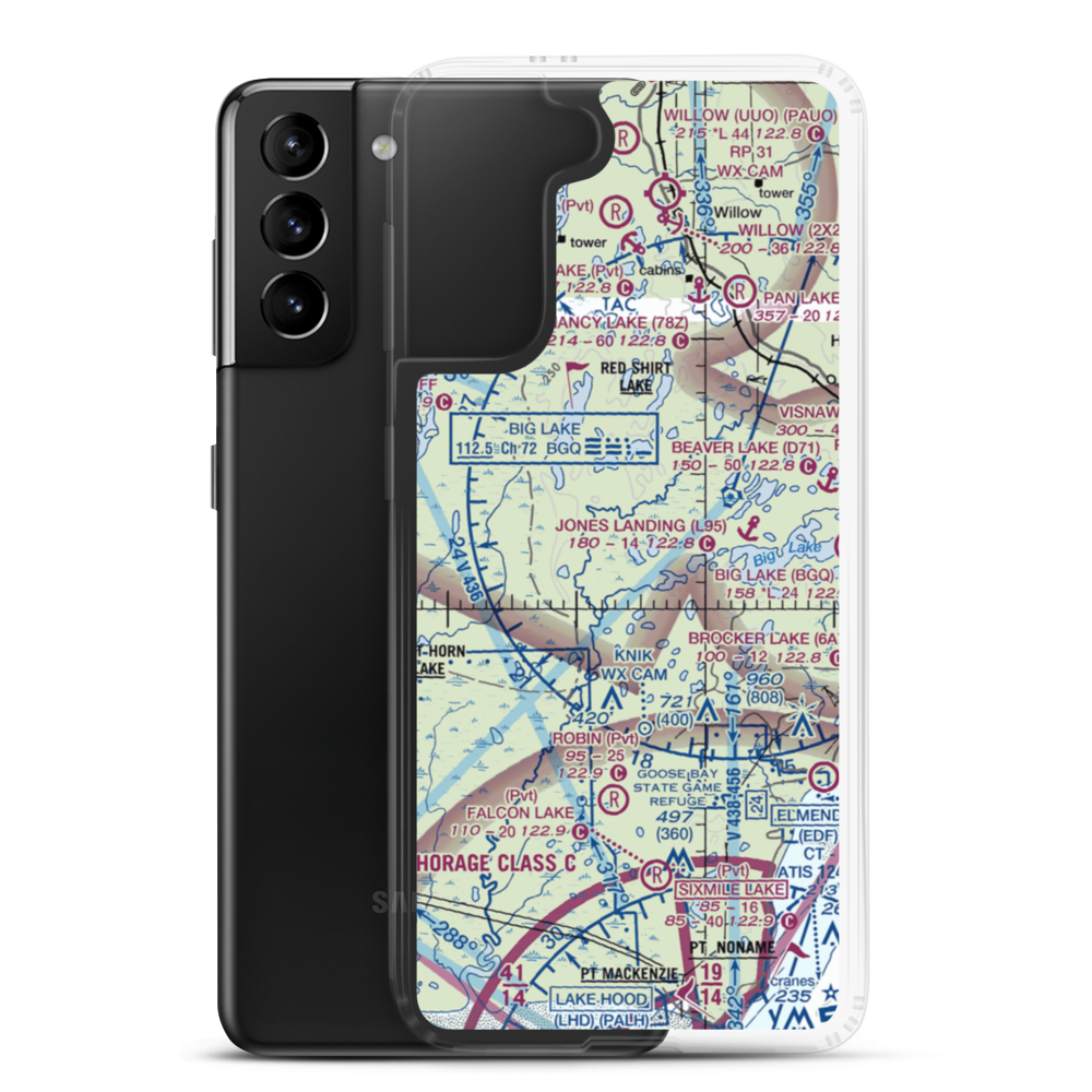 West Papoose Lake Airpark (44AK) VFR Sectional Samsung Case Samsung Galaxy S21 Plus model shown