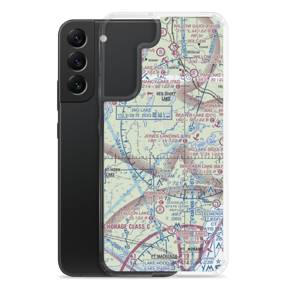 West Papoose Lake Airpark (44AK) VFR Sectional Samsung Case Samsung Galaxy S22 Plus model shown